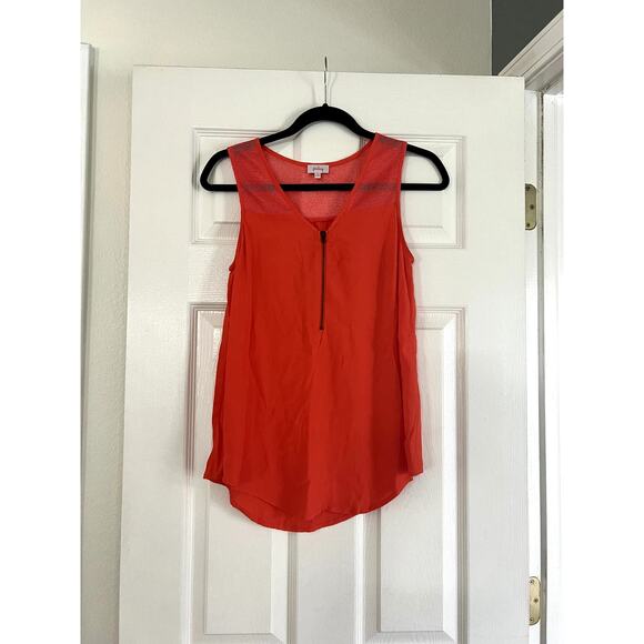 Women's Orange Pixley Zip Zipper Tank Top Size Medium - Picture 2 of 7
